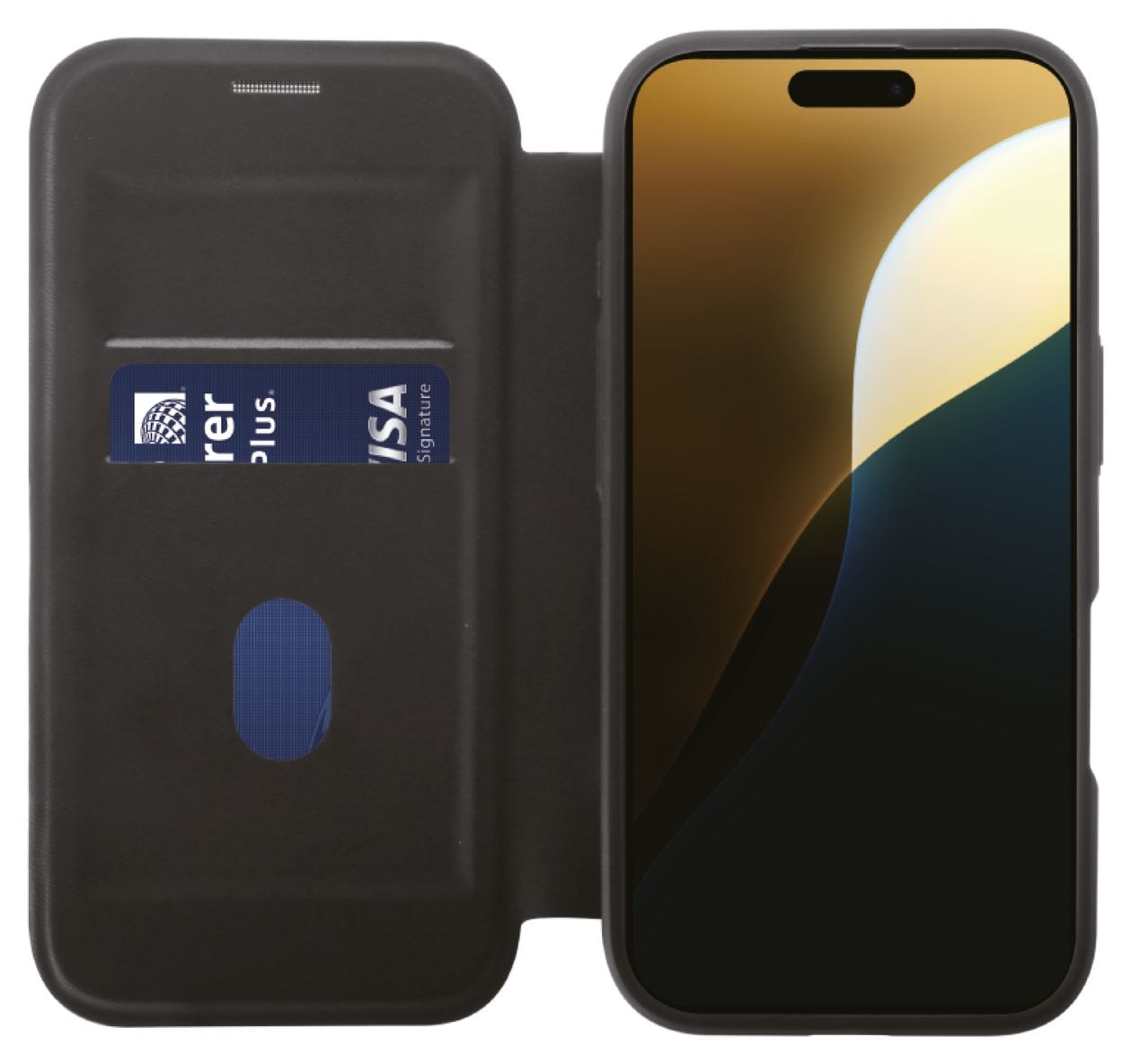 Mag Premium Wallet Geldbörsenhülle für Apple iPhone 16 Pro Max  (Schwarz) 