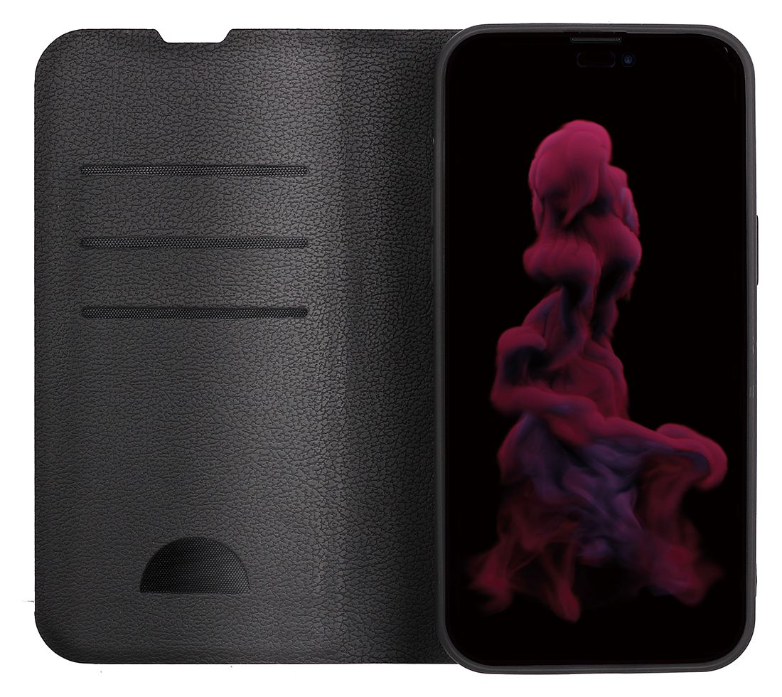 Premium Wallet Geldbörsenhülle für Apple iPhone 14 Pro  (Schwarz) 