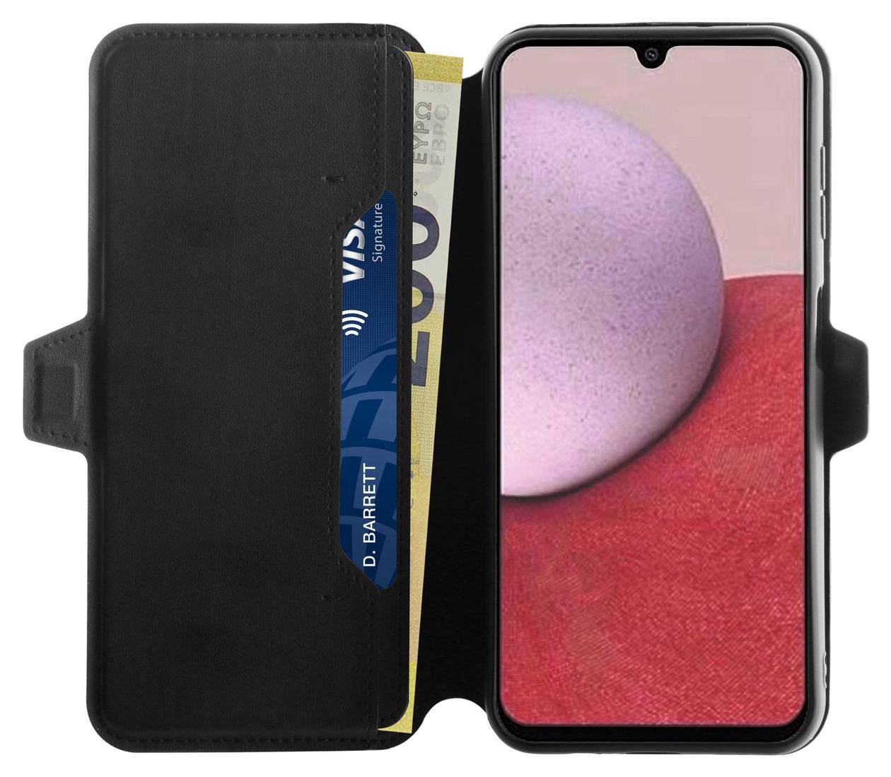 Pure Wallet Geldbörsenhülle für Samsung Galaxy A14 5G  (Schwarz) 