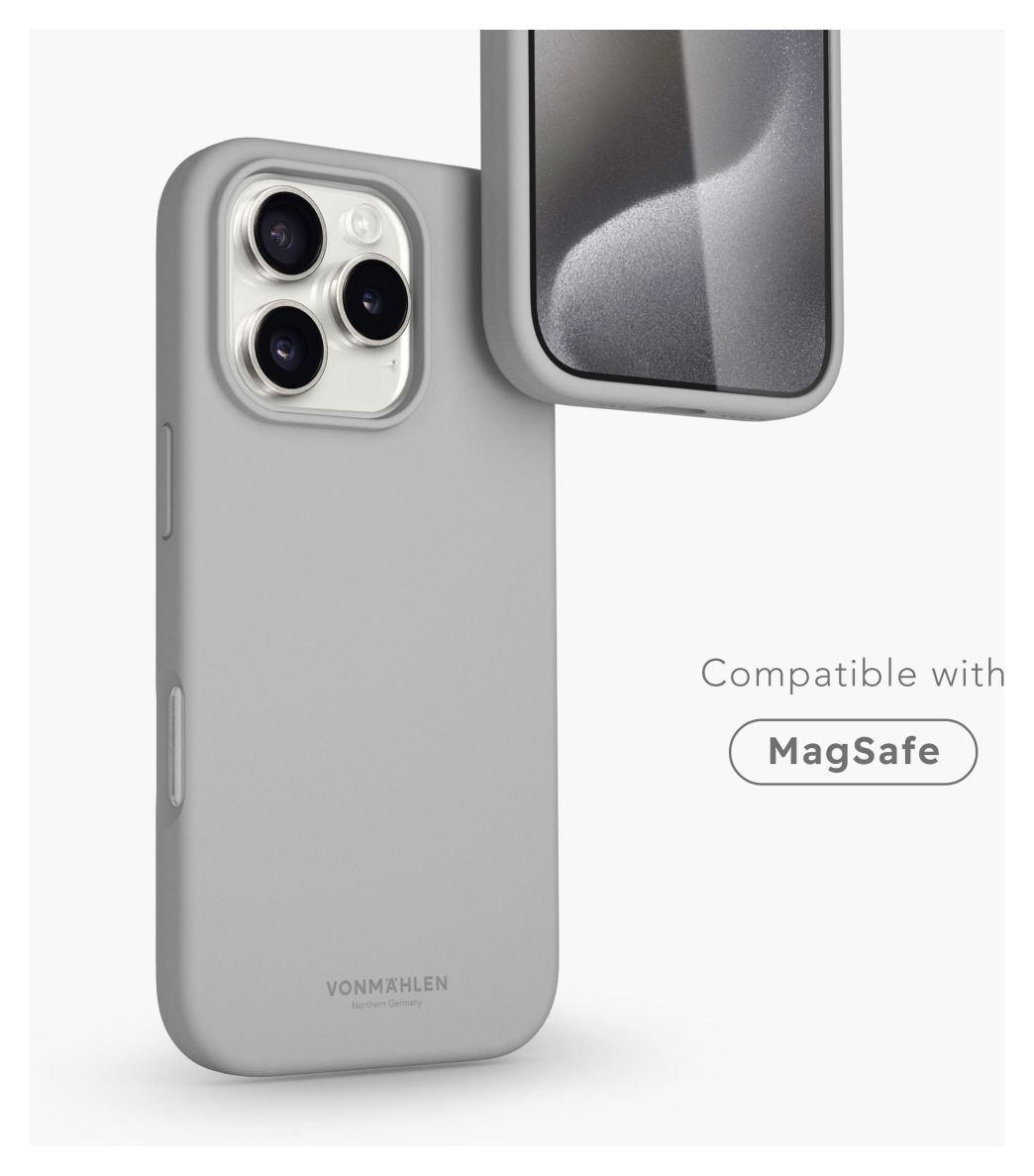 Soft Silicone Case Cover für Apple iPhone 16 Pro Max  (Grau) 