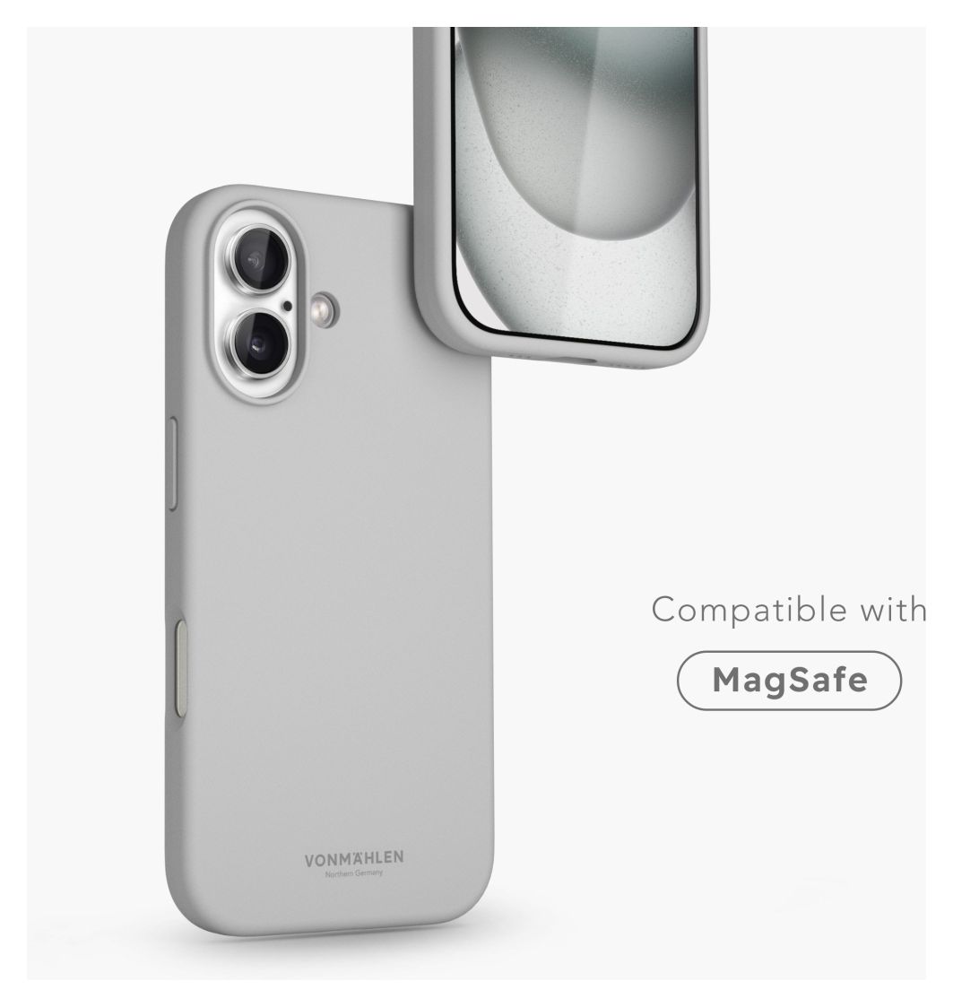 Soft Silicone Case Cover für Apple iPhone 16  (Hellgrau) 