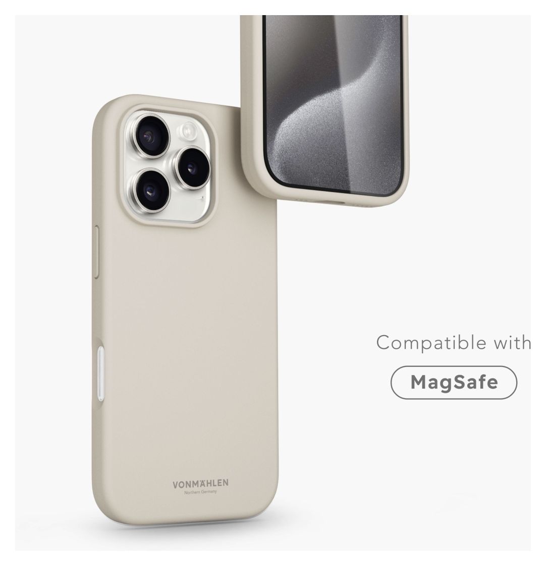 Soft Silicone Case Cover für Apple iPhone 16 Pro Max  (Cremefarben) 