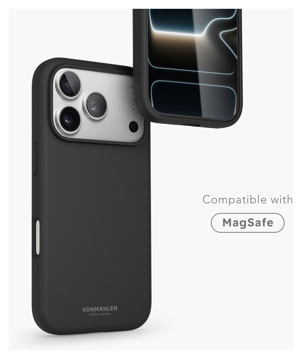Soft Silicone Case Cover für Apple iPhone 17 Pro Max  (Schwarz) 