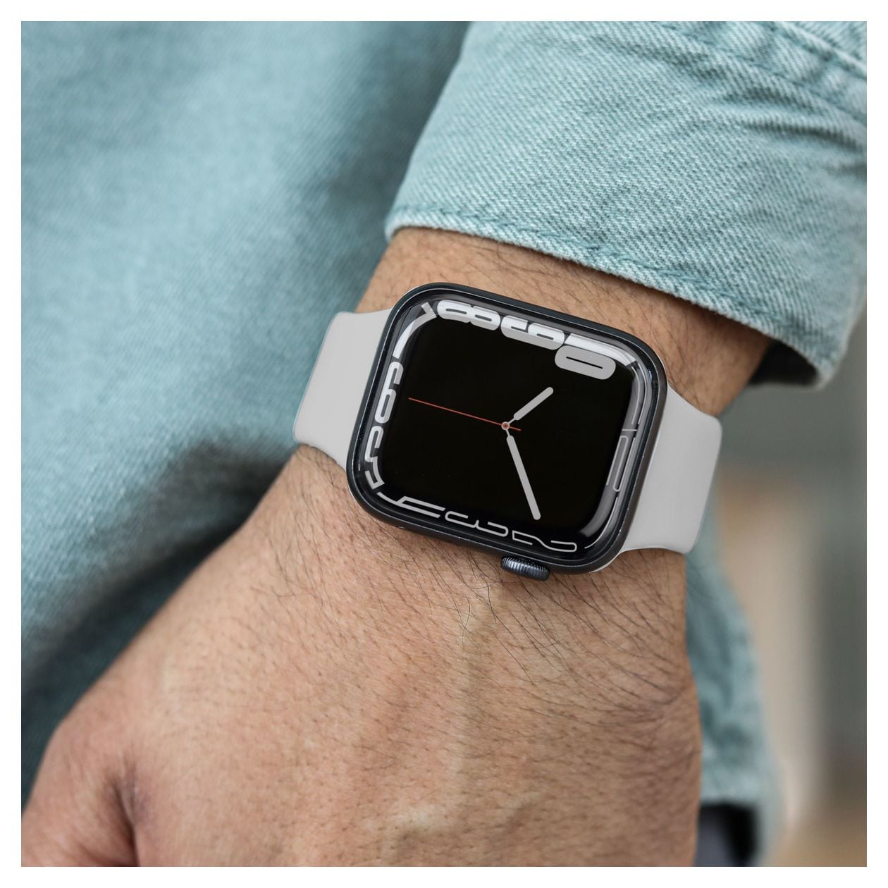 Solo Loop Armband L Apple Watch 42 mm / 44 mm / 45 mm / 49 mm  (Hellgrau) 