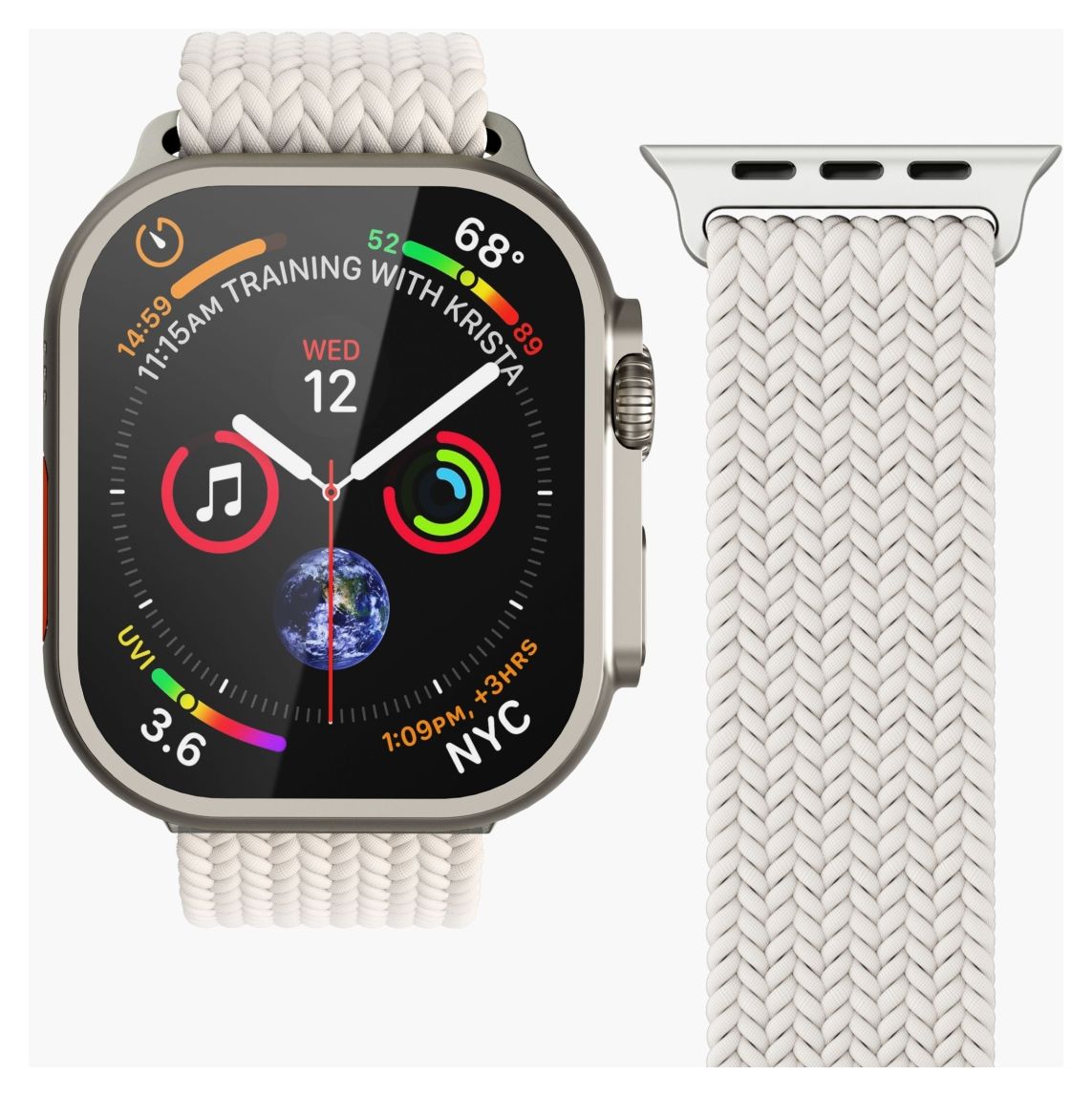 Woven Loop Armband Apple Watch 40 | 41 | 42 mm  (Cremefarben) 