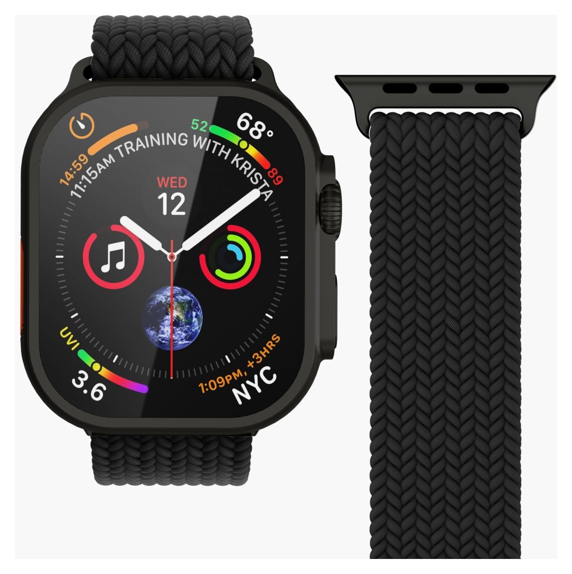 Woven Loop Armband Apple Watch  (Schwarz) 