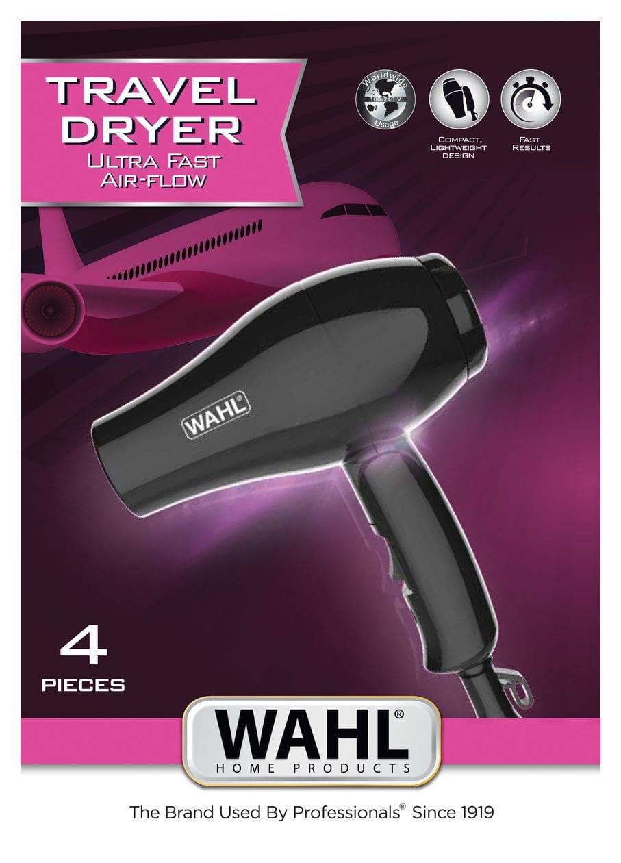 3402-0470 Reisehaartrockner Travel Dryer Haartrockner 1000 W  (Schwarz) 