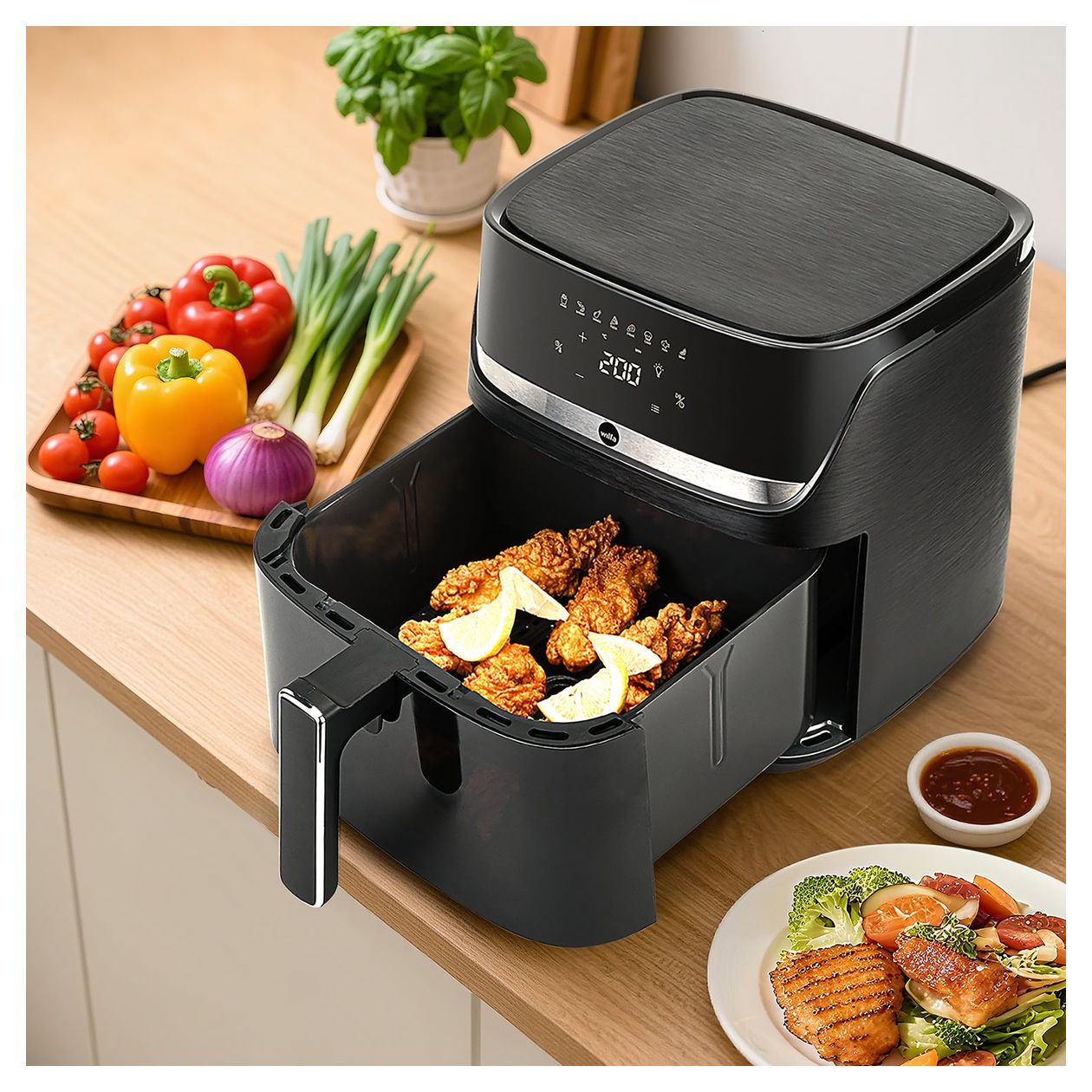 AF3B-80P Crispier Heißluftfritteuse 8 l 2000 W  (Schwarz) 