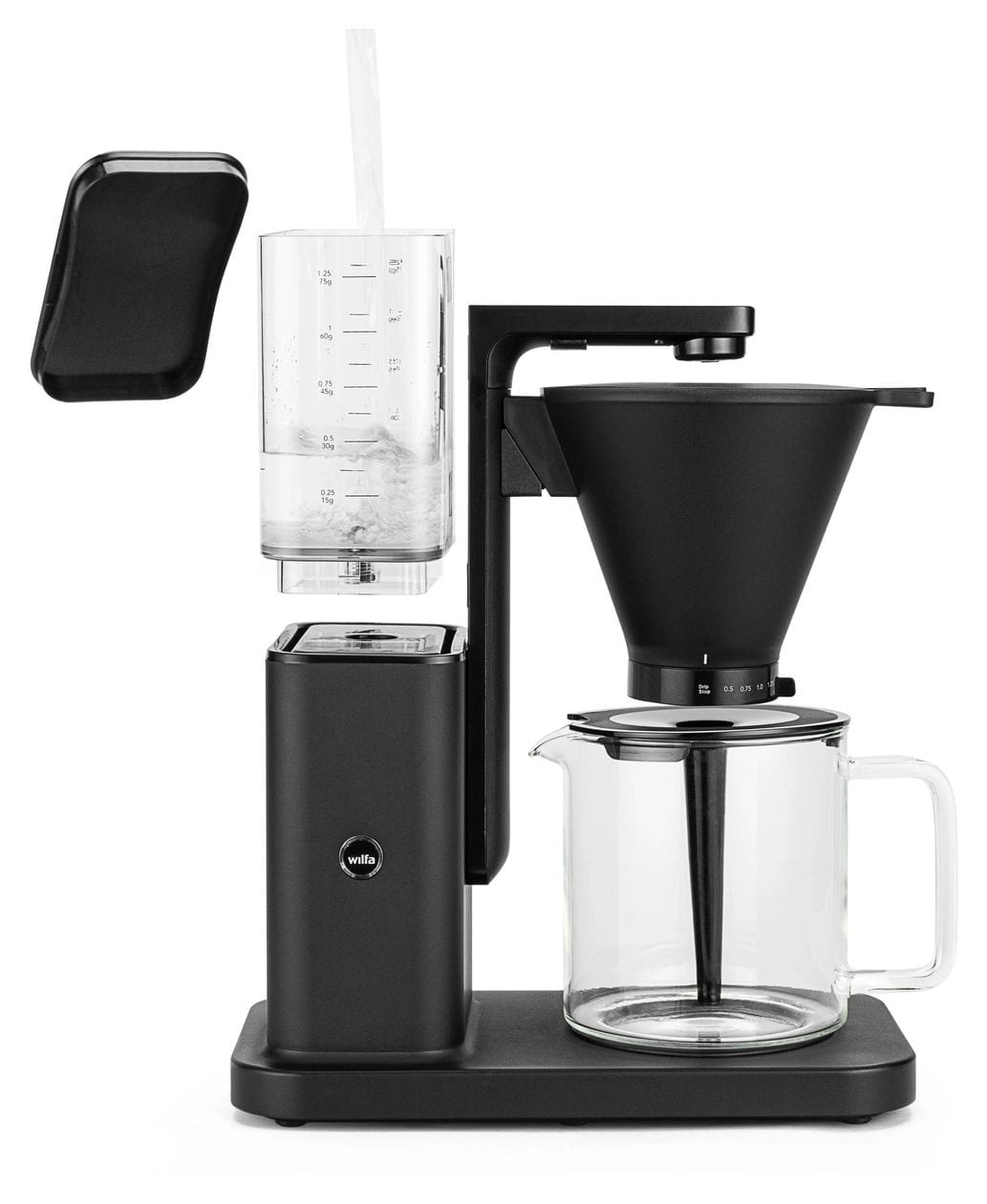 CM10AB-M125 10 Tassen Filterkaffeemaschine 1,2 l (Schwarz, Transparent) 