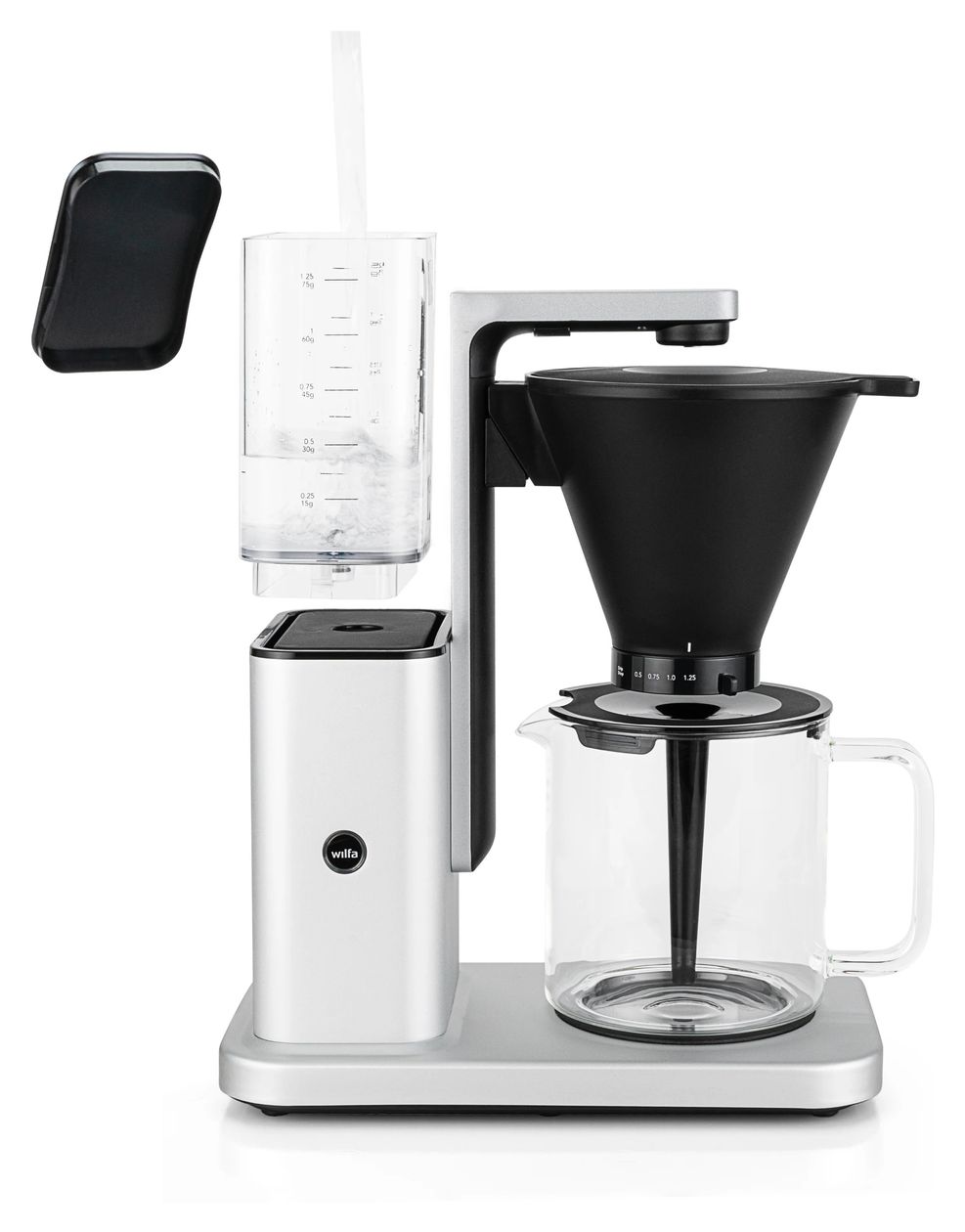 CM10APA-M125 10 Tassen Filterkaffeemaschine 1,2 l (Aluminium, Schwarz, Transparent) 