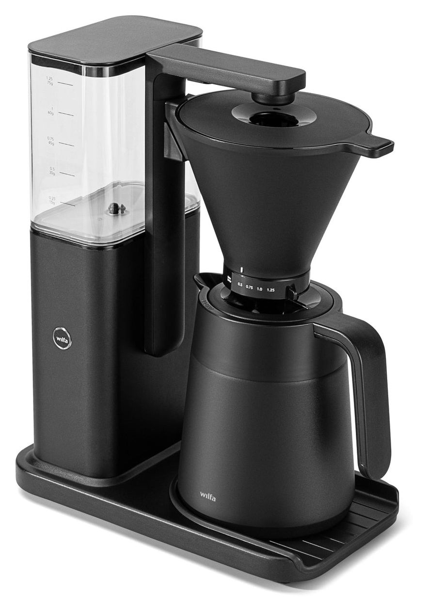 Zense Alux Thermo Filterkaffeemaschine 1,2 l  (Schwarz/Transparent) 