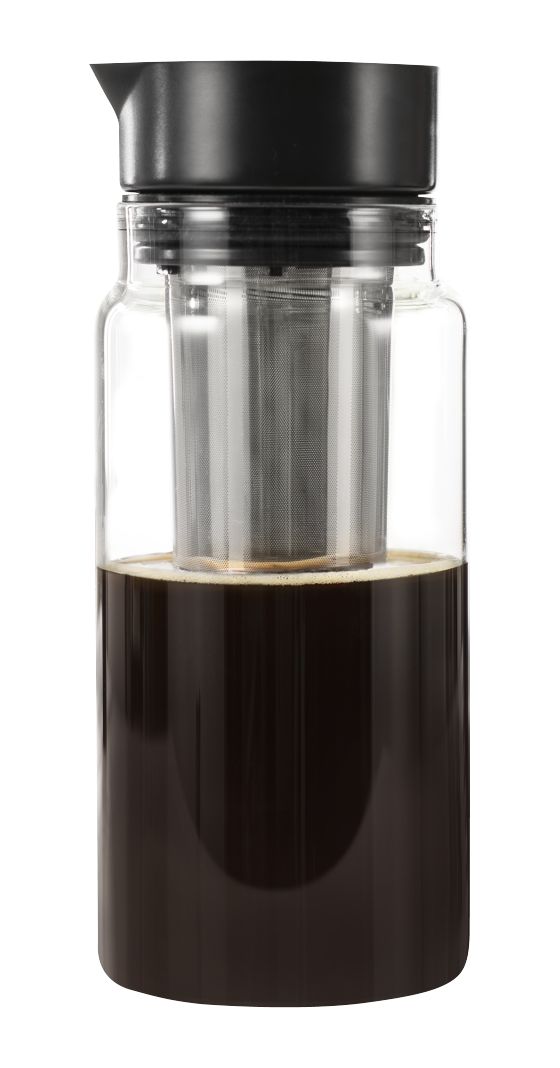 111254 Cold Brew Kaffeebereiter 5 Tassen Filterkaffeemaschine (Schwarz, Transparent) 