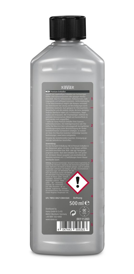 111283 Premium-Entkalker 500ml  Kaffeezubereitungsset  (Weiß) 