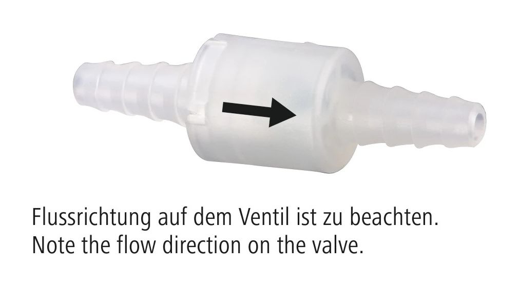 220733 Rückschlagventil mit 2 Schlauchschellen (für Ablaufschläuche bis 10 mm Durchmesser) 