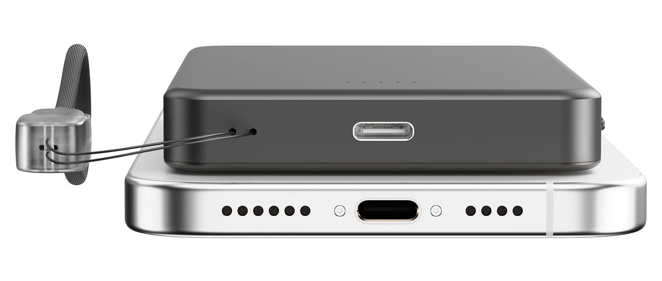 MagFix Pro 1000 mAh Powerbank USB Typ-C Kabelloses Laden  (Schwarz) 