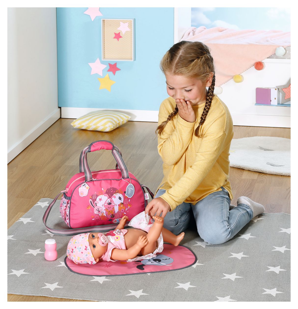 BABY born Wickeltasche mit Wickelunterlage 