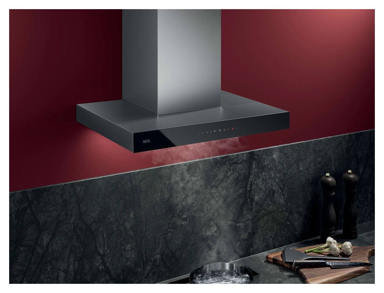 GB67D61HL Dunstabzugshaube Wand 60 cm Abluft/Umluft (Schwarz/Edelstahl) 