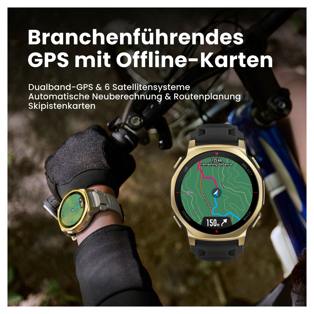 T-Rex 3 Pro Digital 44 mm Smartwatch Rund 353 ppi  (Schwarz) 