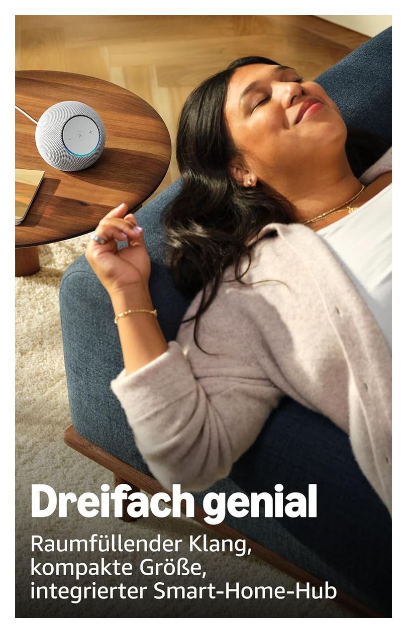 Echo Dot Max Wlan Lautsprecher mit Bluetooth Amazon Alexa  (Weiß) 