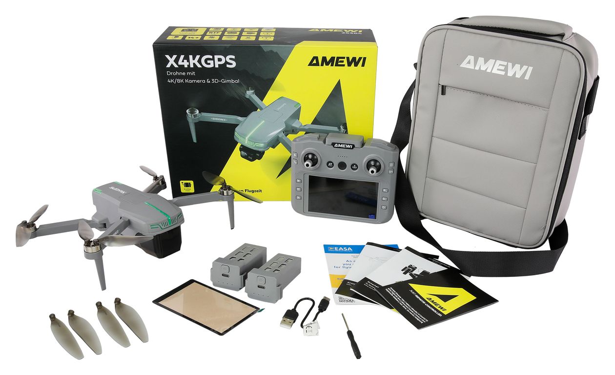 AMXFlight X4KGPS Quadrocopter Multicopter/Drohne Flugzeit: 44 min  (Grau) 