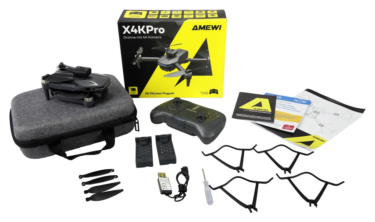 AMXFlight X4KPro Quadrocopter Multicopter/Drohne Flugzeit: 30 min  (Grau) 