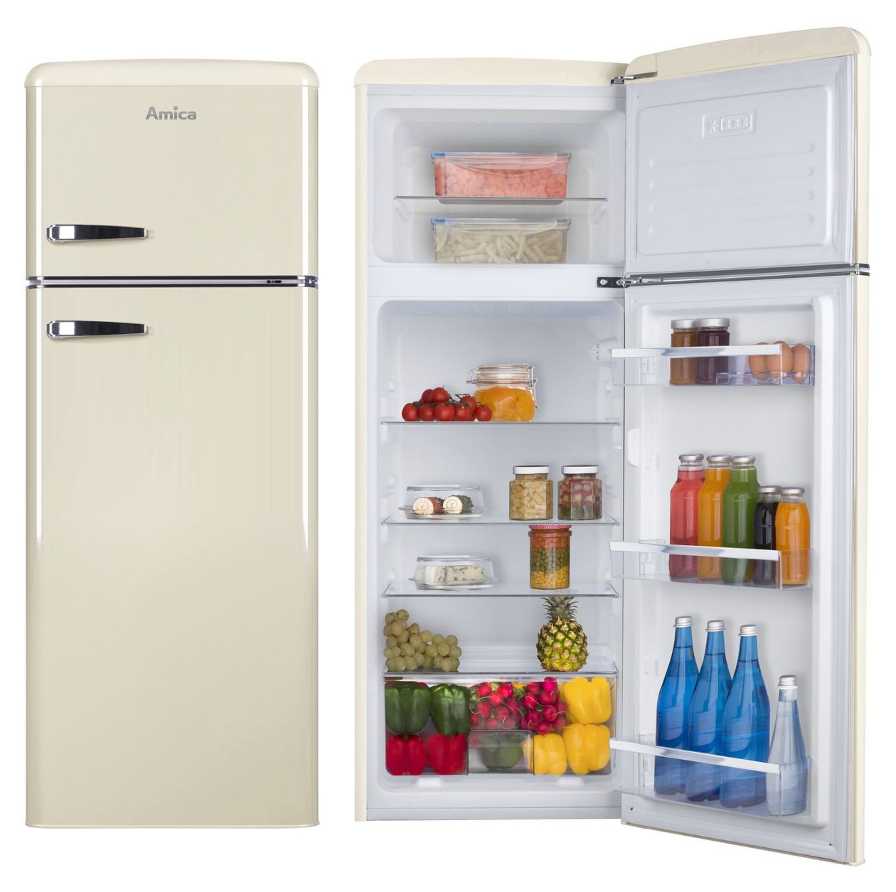 DTR374190B 162 l / 44 l Kühl-Gefrierkombi freistehend 144 kWh Jahr  (Beige) 