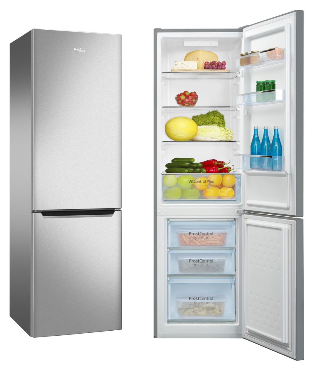 KGCL387165E 187 l / 75 l Kühl-Gefrierkombi freistehend 109 kWh Jahr  (Edelstahl) 