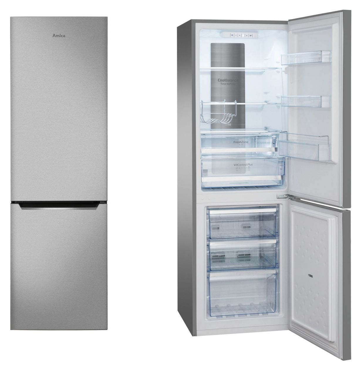 KGCN387145E 161 l / 70 l Kühl-Gefrierkombi freistehend NoFrost 140 kWh Jahr  (Edelstahl) 