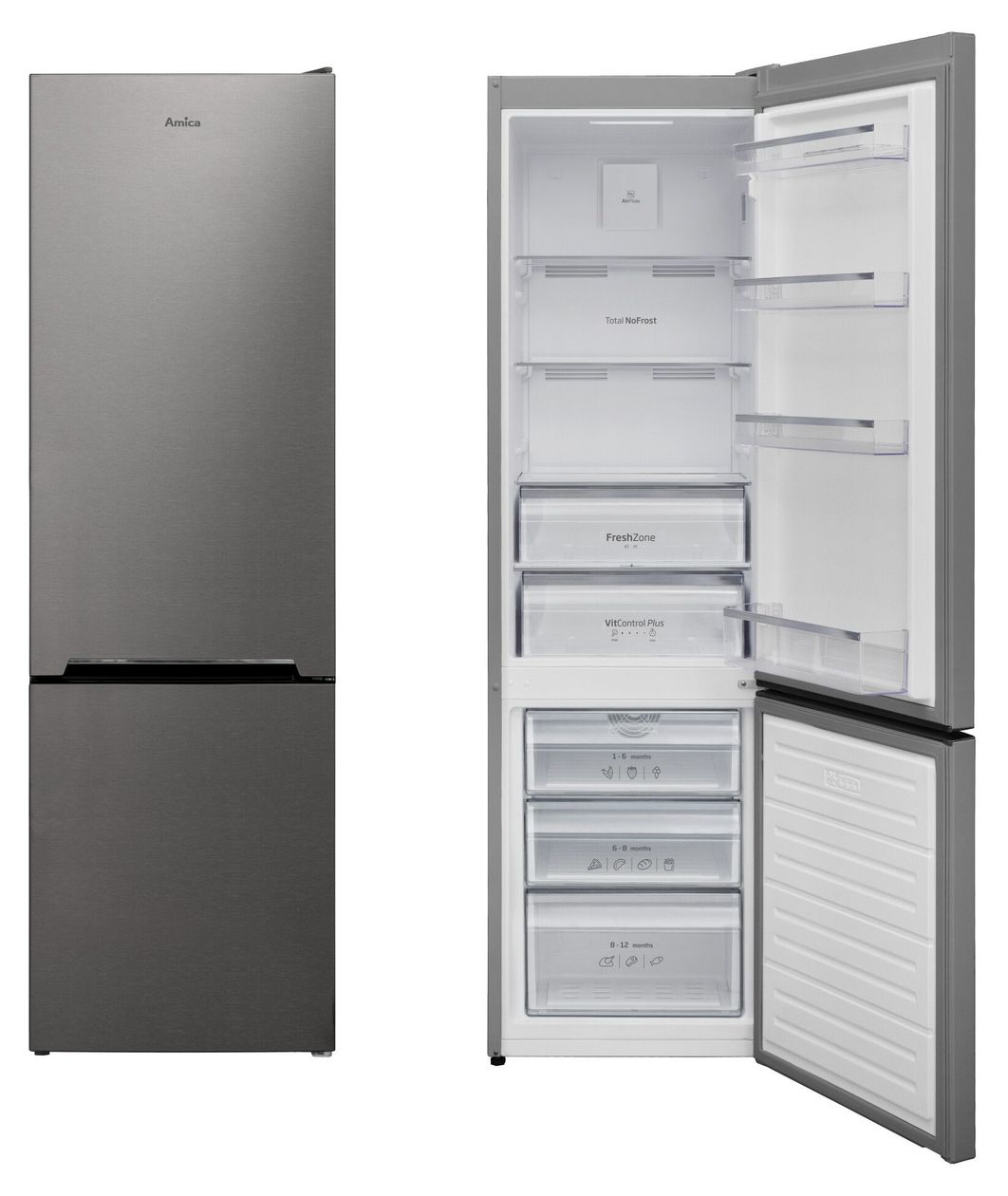 KGCN388130E 194 l / 74 l Kühl-Gefrierkombi freistehend NoFrost 222 kWh Jahr  (Edelstahl) 