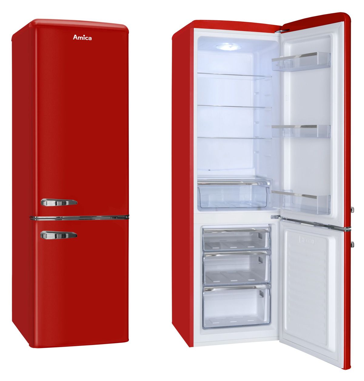 KGCR387101R 181 l / 63 l Kühl-Gefrierkombi freistehend 162 kWh Jahr  (Rot) 