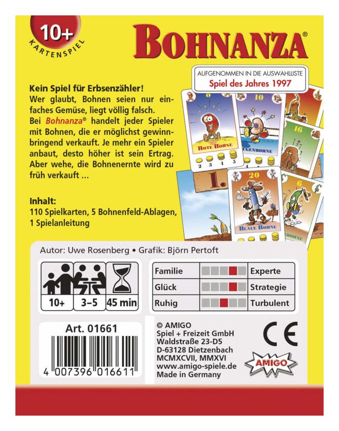 01661 Bohnanza Relaunch Kartenspiel bis zu 5 Spielern ab 10 Jahr(e) 