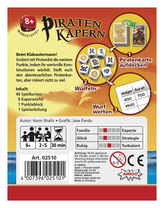 02510 Piraten kapern Kartenspiel bis zu 5 Spielern ab 8 Jahr(e) 