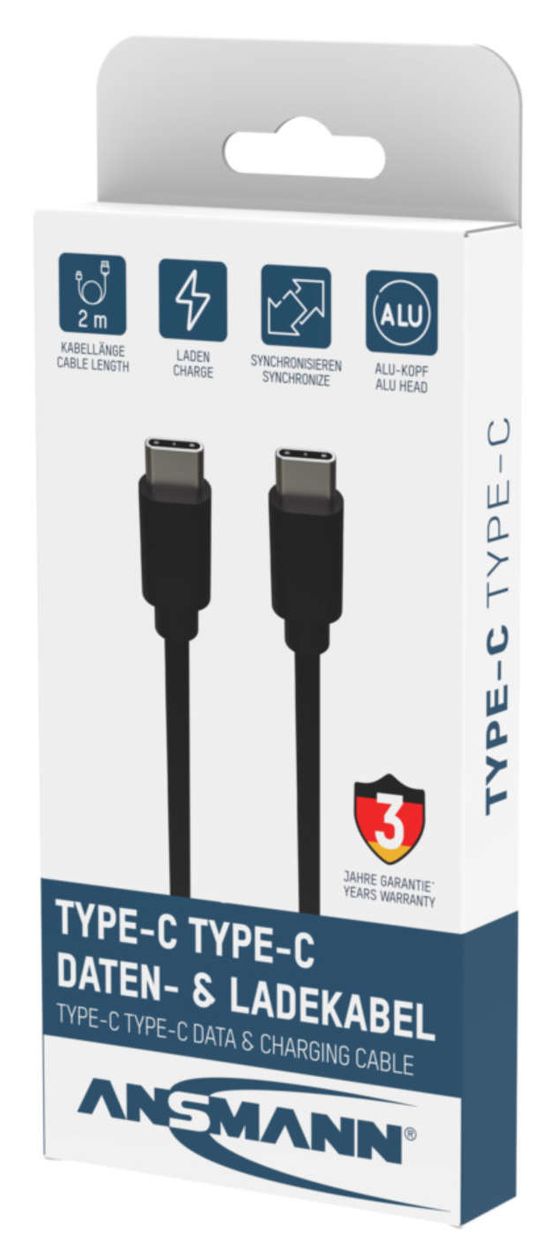 1700-0122 5 Gbit/s Stecker USB C auf USB C 2 m  (Schwarz) 