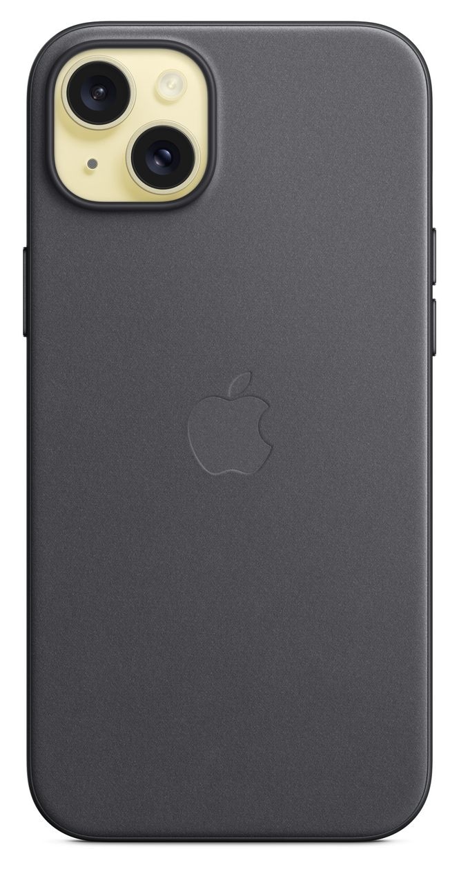 Feingewebe Case mit MagSafe Cover für Apple iPhone 15 Plus  (Schwarz) 
