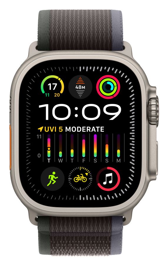 MT623ZM/A Armband M/L Apple Watch 44mm, 45mm, 49mm  (Schwarz, Blau) 