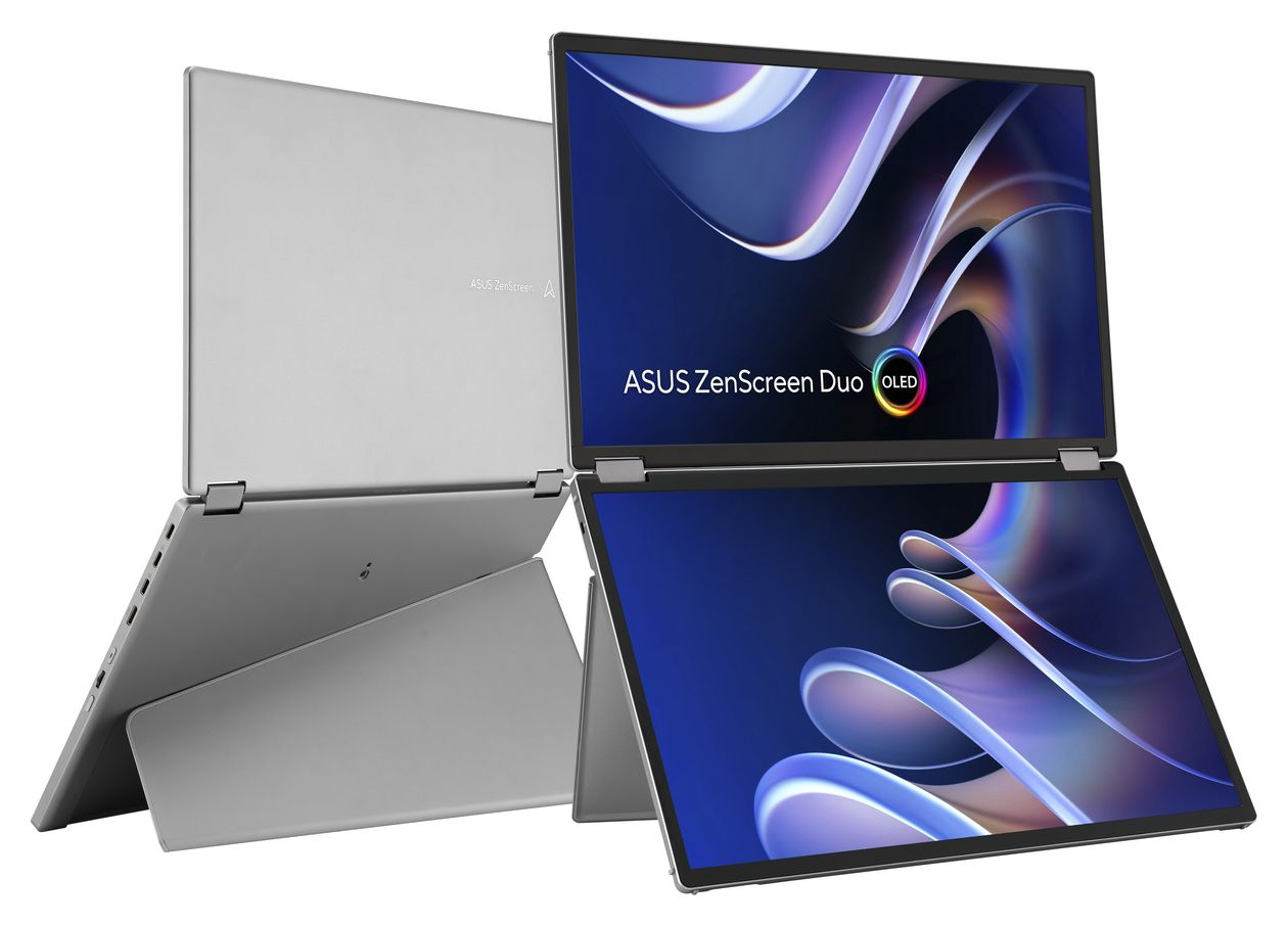 ZenScreen Duo OLED MQ149CD WUXGA Monitor 35,6 cm (14 Zoll) 16:10 1 ms 400 cd/m²  (Silber) 