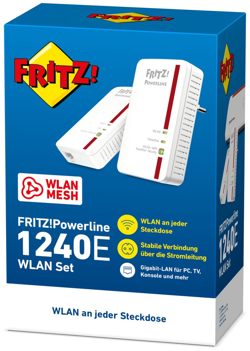 FRITZ!Powerline 1240E Wlan Set 1200 Mbit/s Wi-Fi 4 (802.11n) 