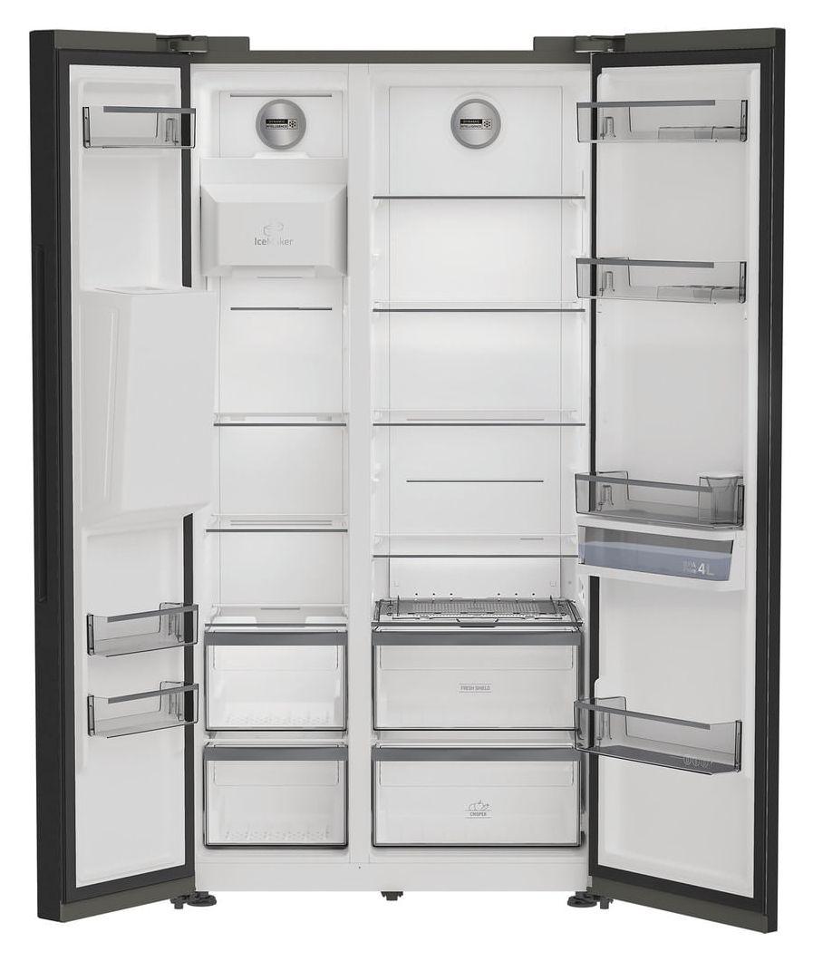 SBSIWD90 Side-by-Side Kühl-/ Gefrierkombination 375 l / 203 l 269 kWh NoFrost 1790 mm x 910 mm  (Schwarz) 