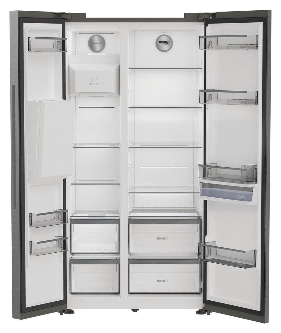 SBSIWD90 Pearl Side-by-Side Kühl-/ Gefrierkombination 375 l / 203 l 269 kWh NoFrost 1790 mm x 910 mm  (Gebürsteter Stahl) 