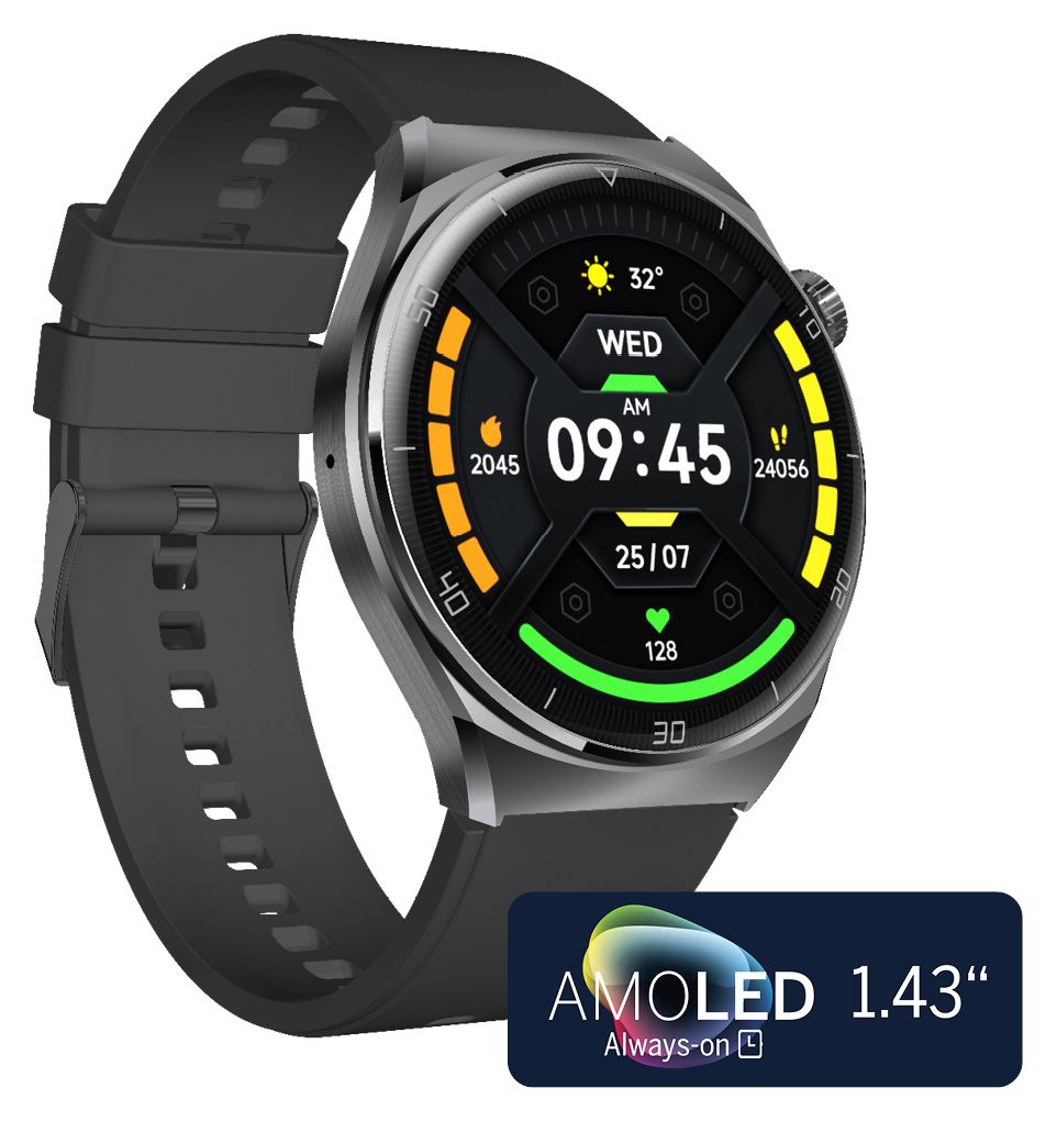 401 Smartwatch Rund IP67  (Silber) 