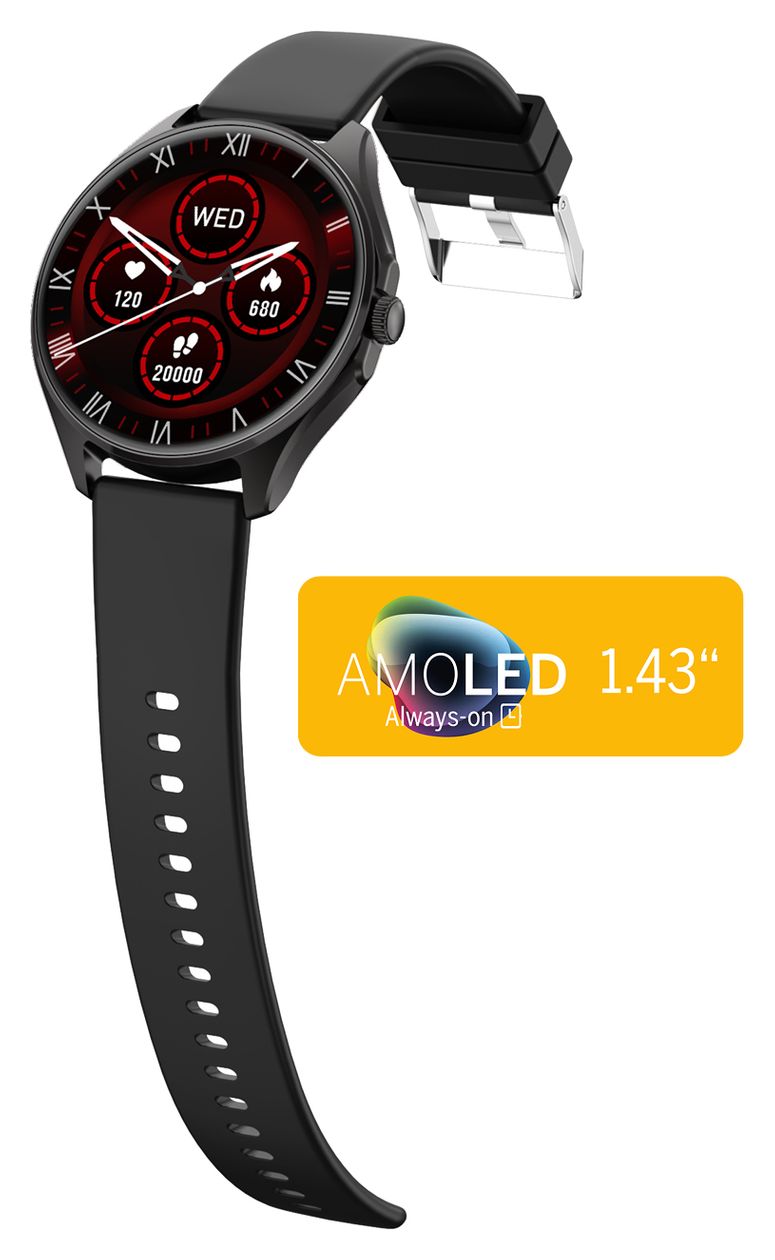 402 Smartwatch Rund IP67  (dunkel-metallic) 