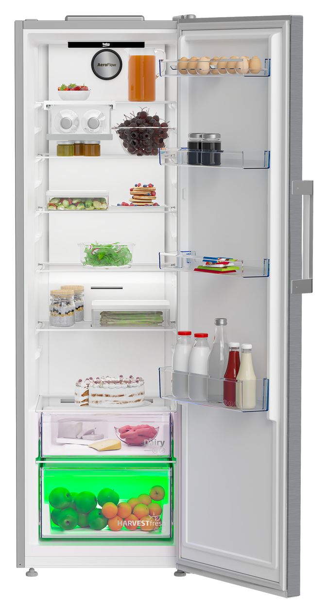 B3RMLNE444HXB 365 l / 365 l Kühlschrank freistehend EEK: E 143 kWh Jahr NoFrost  (Edelstahl) 