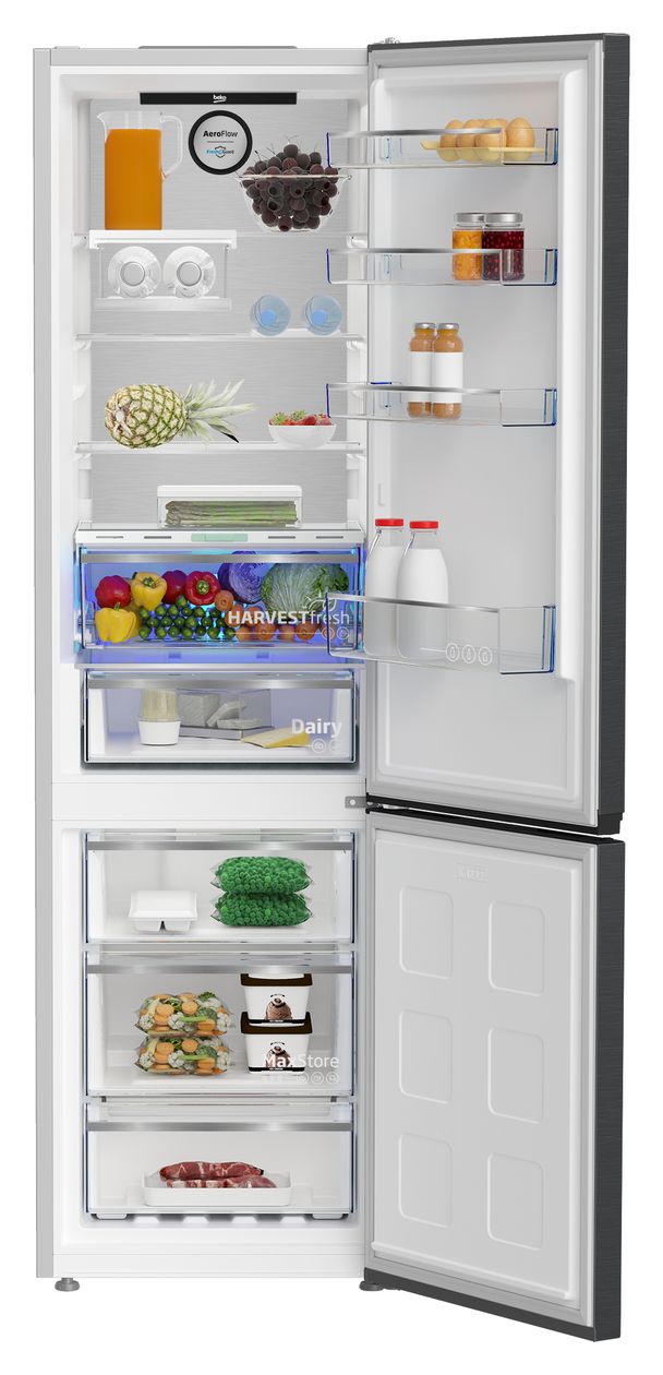 B5RCNA406LXBRW 249 l / 106 l Kühl-Gefrierkombi freistehend NoFrost 170 kWh Jahr  (Grau) 