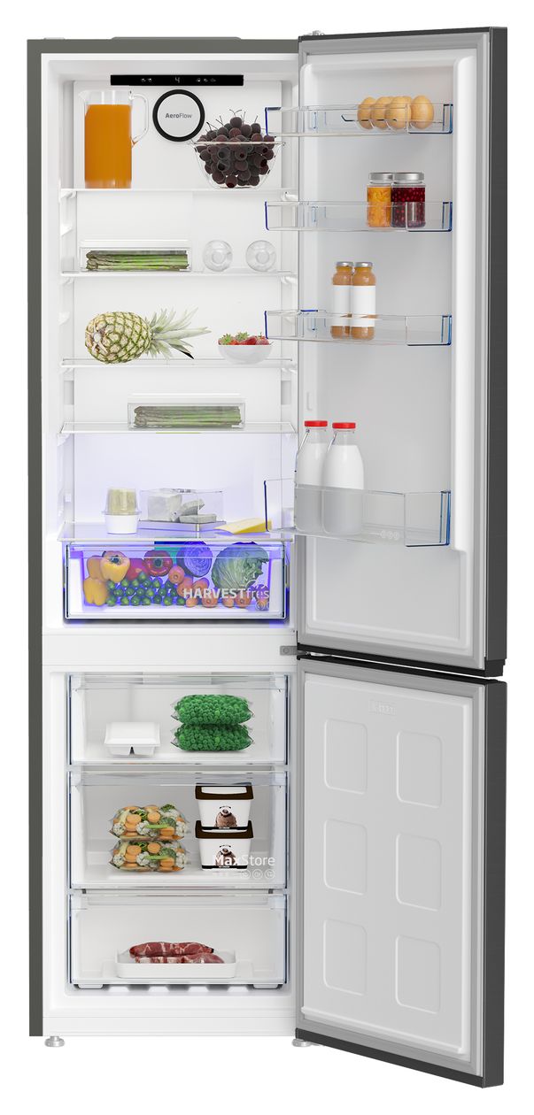 B5RCNA406OHG 249 l / 106 l Kühl-Gefrierkombi freistehend NoFrost 170 kWh Jahr  (Grau) 