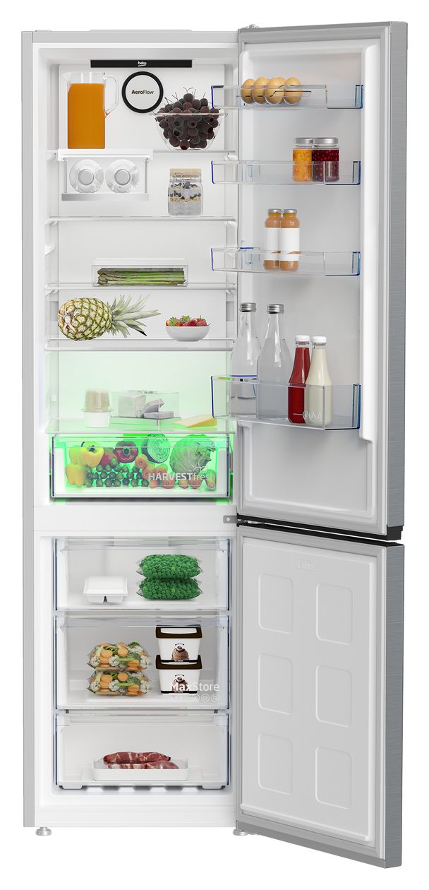 B5RCNE405HXB 249 l / 106 l Kühl-Gefrierkombi freistehend NoFrost 205 kWh Jahr  (Metallisch) 