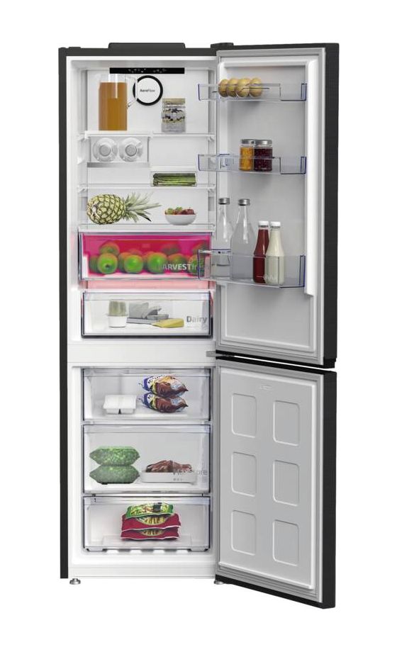 B7RCNE367HG 210 l / 106 l Kühl-Gefrierkombi freistehend NoFrost 136 kWh Jahr  (Grau) 