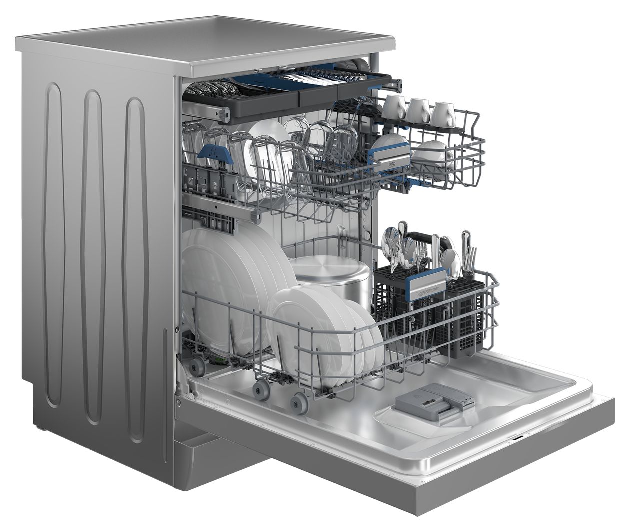 BDFN36561XP 60 cm Geschirrspüler freistehend Sehr leise 15 Maßgedecke Restwärme 