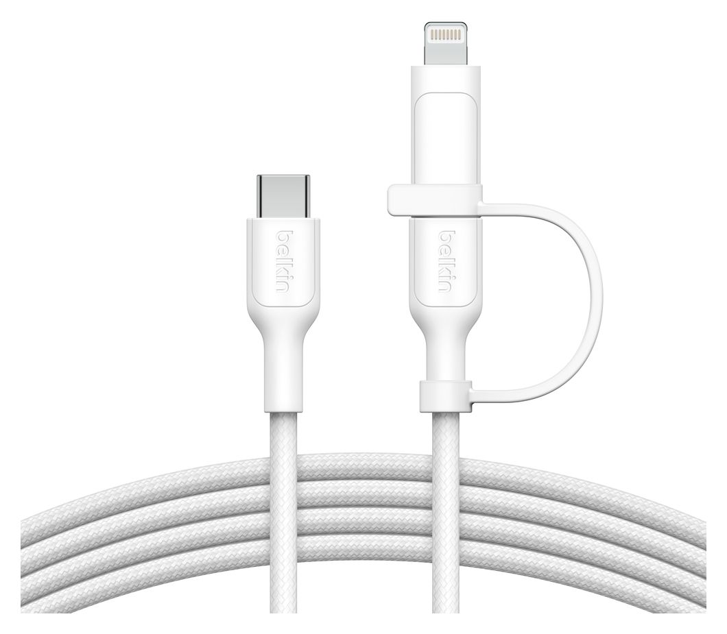 BoostCharge Pro 0,48 Gbit/s Rundkabel USB C auf USB C/Lightning Männlich bis 60 W 1,5 m  (Weiß) 