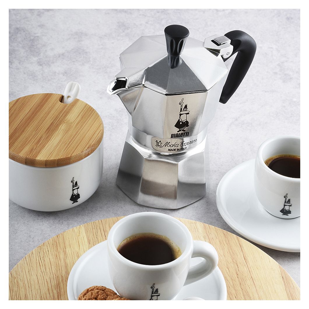 Moka Express Espressokocher 4 Tassen Filterkaffeemaschine  (Aluminium) 