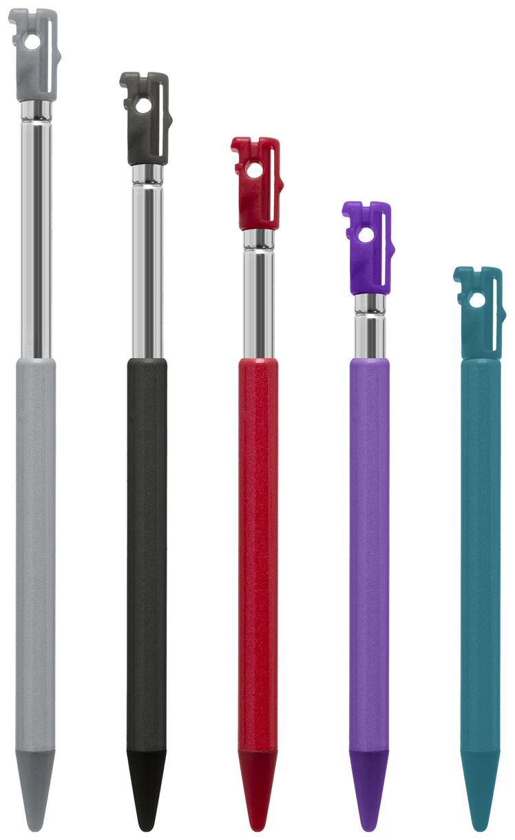 Metal Stylus Set Nintendo 3DS (Schwarz, Blau, Grau, Violett, Rot) 